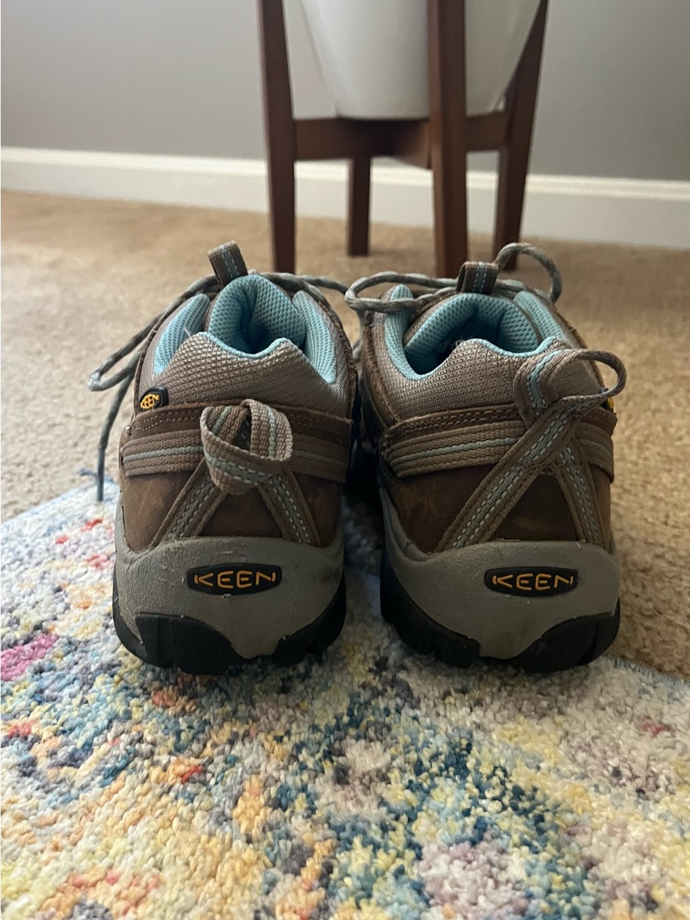 KEEN Brown and Teal Women's Trail Shoes - Picture 4 of 6